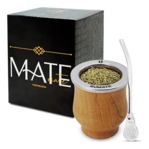 Mate Algarrobo Sumate + Bombilla Pico De Loro Acero Inox Color Madera